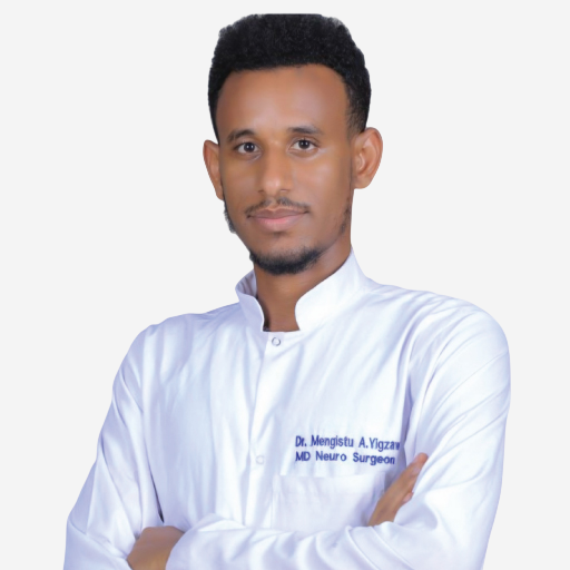 Dr. Mengistu Ayele, neurosurgeon (??????? ??????? ?? ???), offering expert brain and spine surgical care via Tenadoc