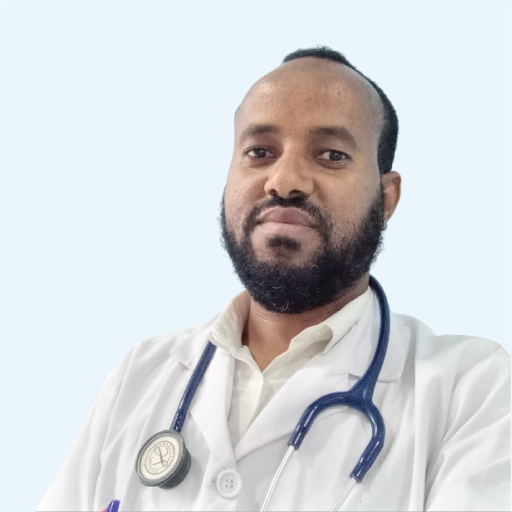 Dr. Adem Hassen, internal medicine specialist (???? ?? ???), providing virtual care via Tenadoc