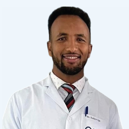 Dr. Tesfaye Aga, general, breast, and endocrine surgeon (????? ?? ???? ?? ???? ??????? ?? ???), offering virtual care via Tenadoc