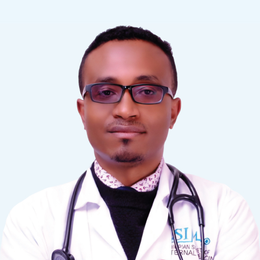 Dr. Ephrem Fantu, internist and pulmonologist (???? ?? ???? ?? ????? ??? ???? ???? ?? ??????), providing online lung and respiratory care via Tenadoc